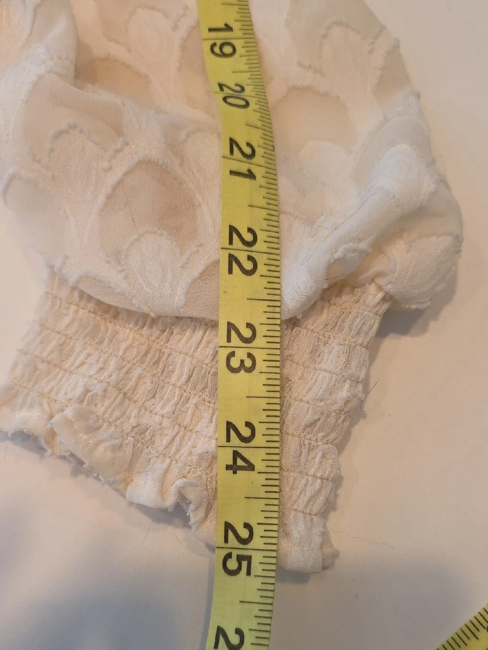 H&M Cream Sheer High Neck Victorian Ruffled Boho Mesh Blouse Top Size 4 Coquette